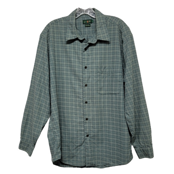 J. Crew Other - J Crew Men's Lightweight Plaid Button-Up Shirt Long Sleeve Green Size Large